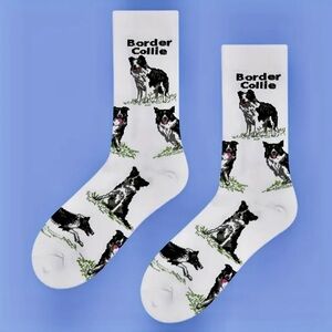 Border Collie Dog Print Socks